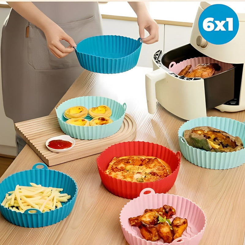 (¡PAGUE 3, LLEVE 6!) Moldes Antiadherentes de Silicona para Freidora de Aire